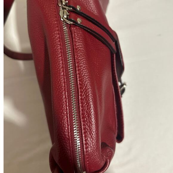 S-Zone Hobo expandable width hand bag, Burgandy  Cow Hide leather Zip closure - Picture 8 of 13